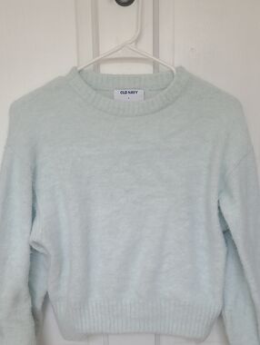 Old Navy Pale Blue Fuzzy Crewneck Sweater